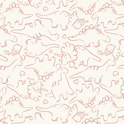 Jurassic Friends in Prehistoric Pink on Bone