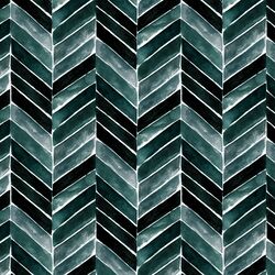 Painted Chevron in Deep Blue Green