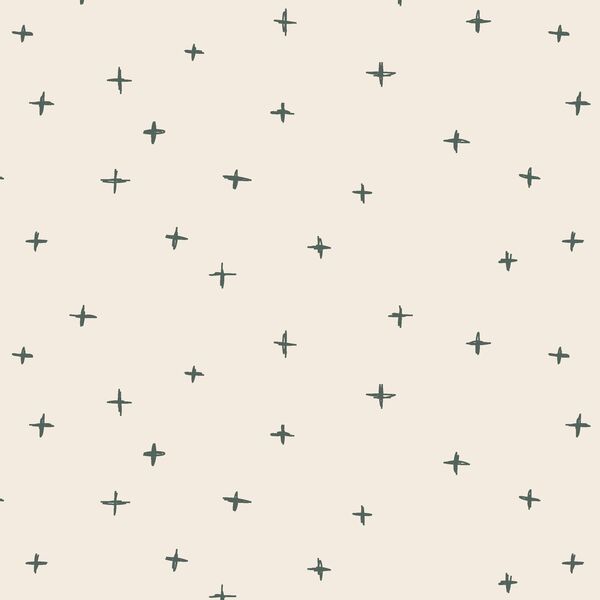 Swiss Crosses in Dark Duck Green on Egret