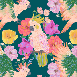 Cockatoos in Verdant Green