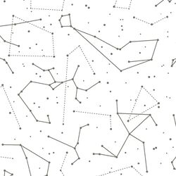 Star Charts in Greige on White
