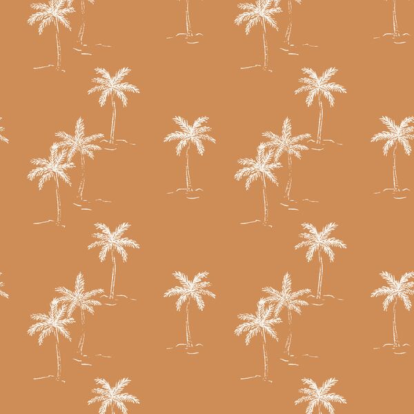 Sketched Palms in Golden Brown