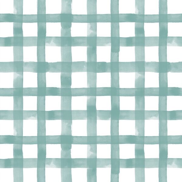 Watercolor Check in Serene Blue