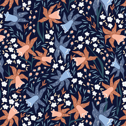 Garden Song in Midnight Blue