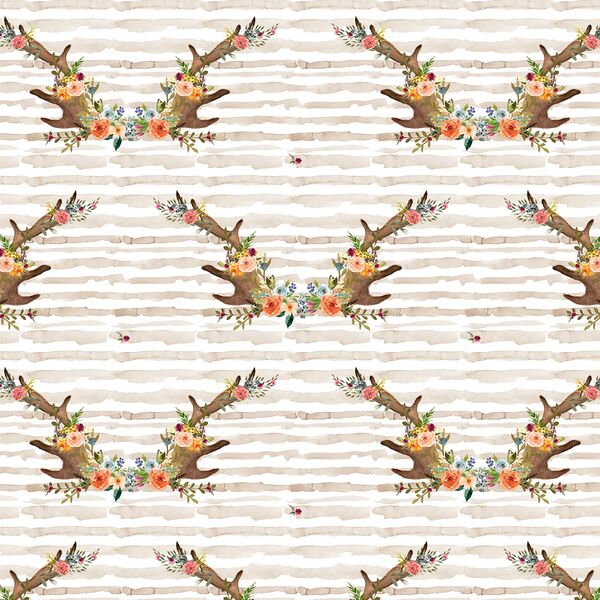 Large Meadow Horns in Tan Stripe