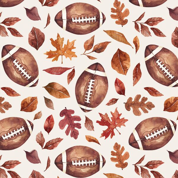 Football Foliage in Cream