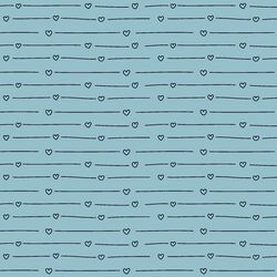 Vintage Heart Stripe in Sweet Bluebird