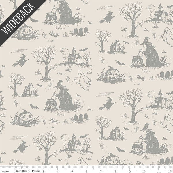 Halloween Toile Wideback in Ivory