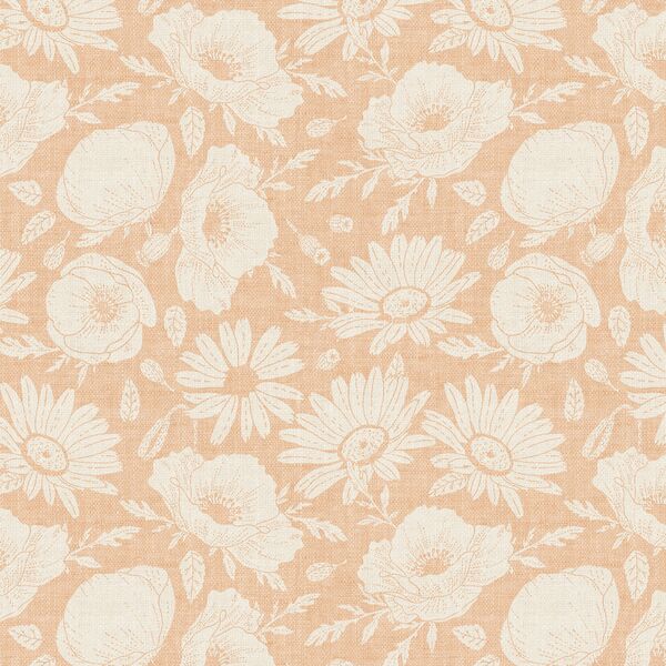 Floral Silhouette in Coral
