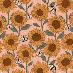 Sunflower Fields in Warm Pink
