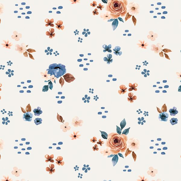 Gathered Bouquets in Royal Ivory