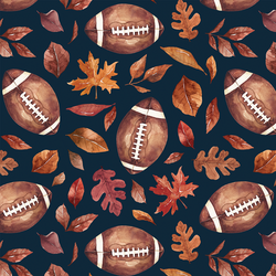 Football Foliage in Navy Blue