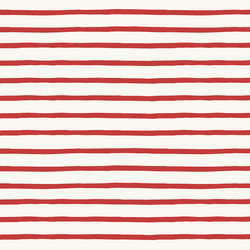 Winter Stripe in Lava Red on Cream