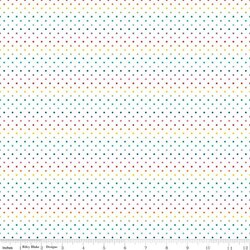 Swiss Dot in Rainbow on White