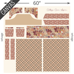 Home Decor Canvas Cottage Core Apron Panel in Sienna
