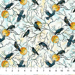 Raven Moon in White Multi