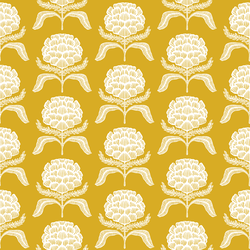 Roses Silhouette in Mustard Yellow