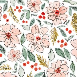 Large Christmas Blossoms in White