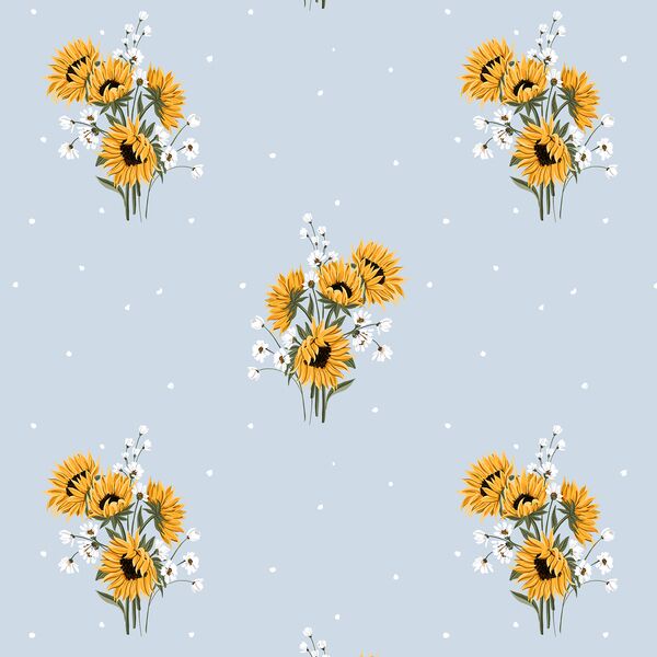 Helianthus Bouquet in Light Blue
