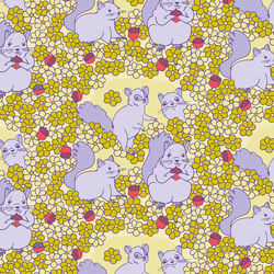 Playful Squirrels in Yellow