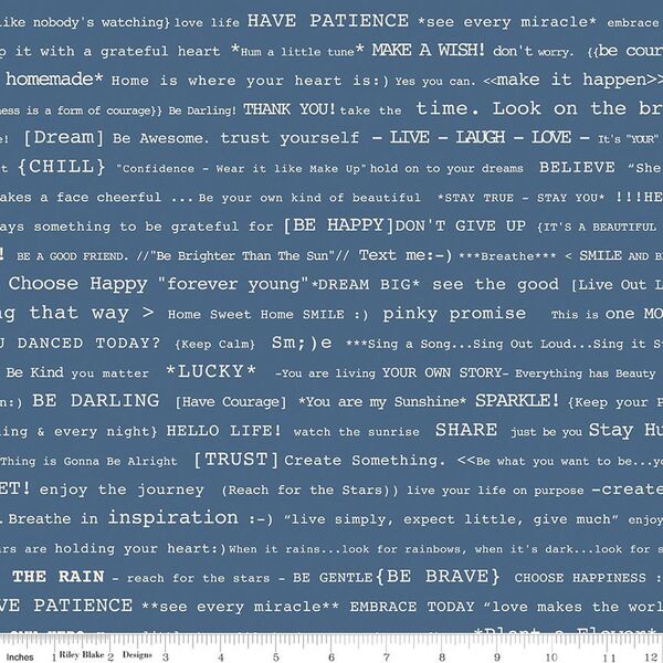 Happy Text in Denim