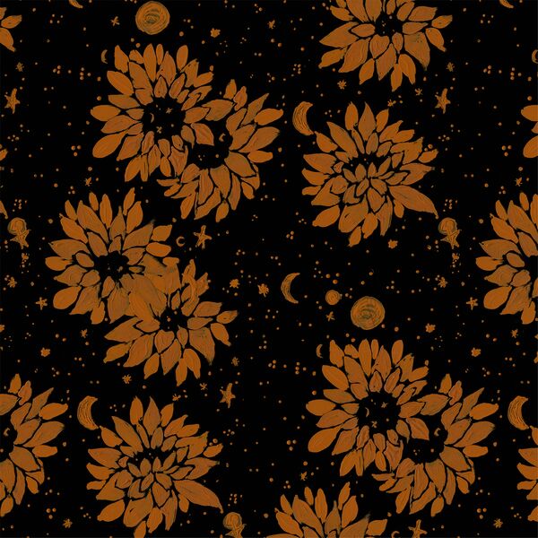 Celestial Sunflower in Autumn Night
