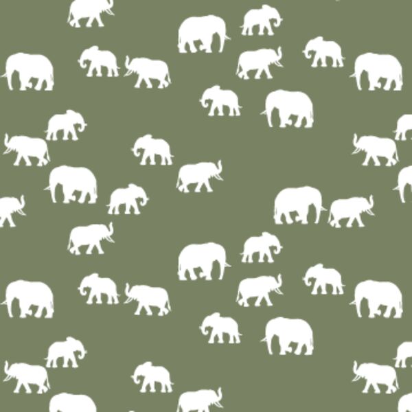 Elephant Silhouette in Olive