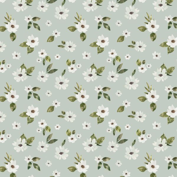 White Flowers in Mint