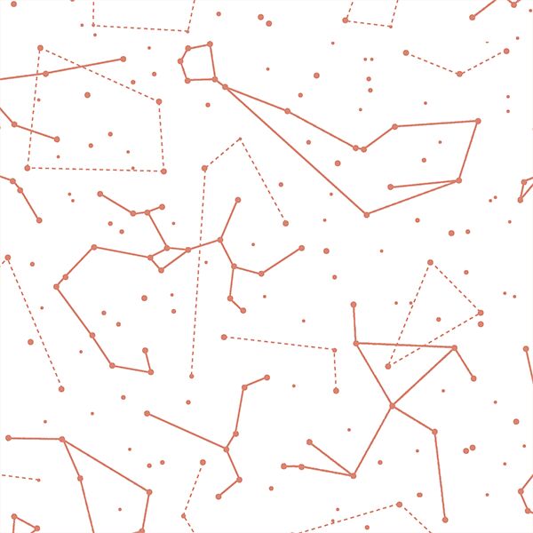 Star Charts in Desert Rose on White