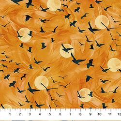 Flying Ravens in Orange