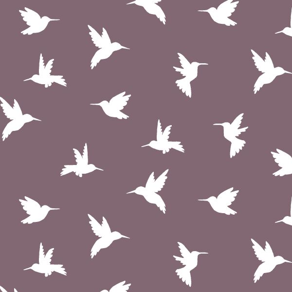 Hummingbird Silhouette in Mulberry