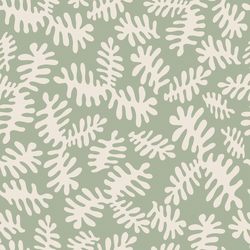 Matisse Floral in Cream on Sage Green