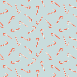 Candy Canes in Ice Winter Blue