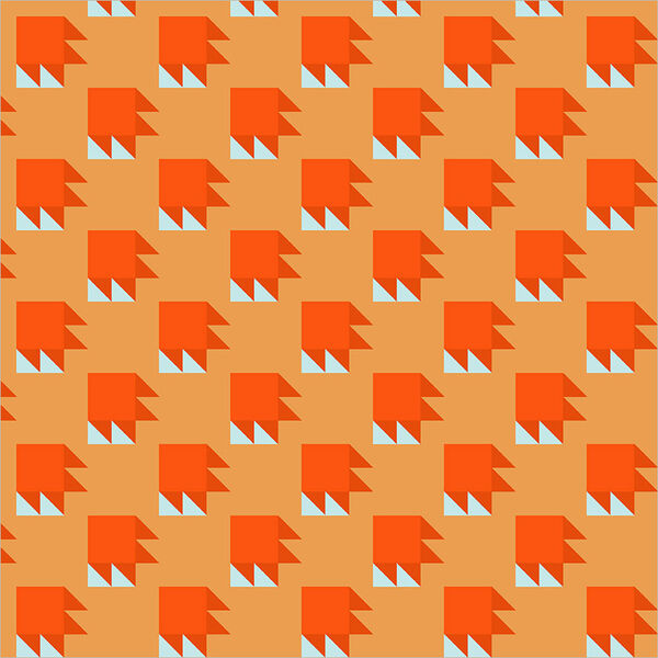 Bear Paw in Orange/Sky