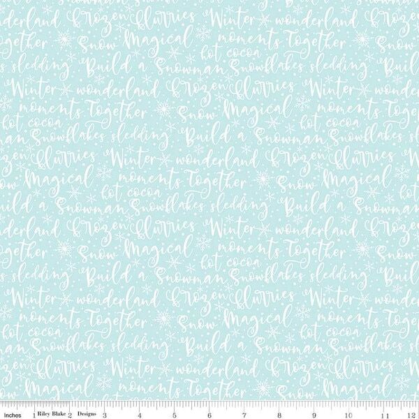Winter Words in Aqua