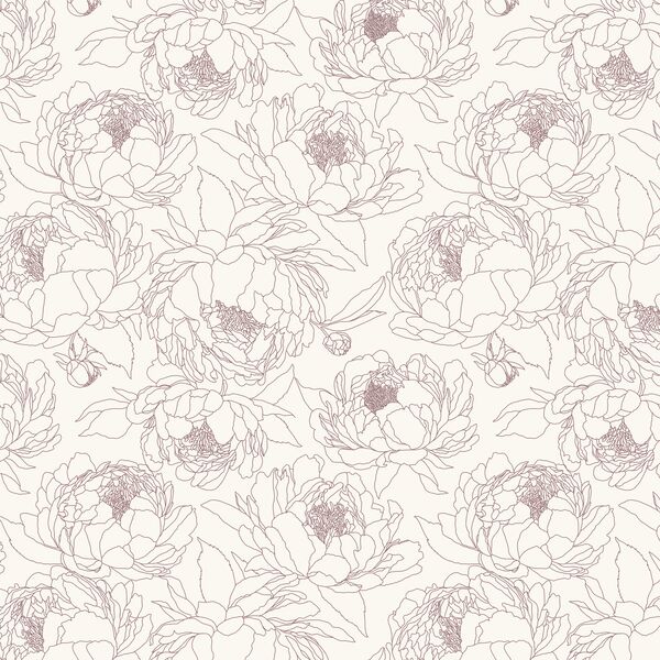 Sketched Garden in Viola on Alabaster