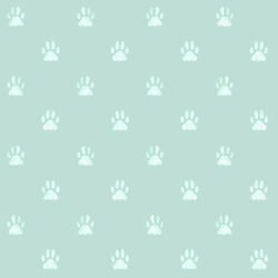Watercolor Paw Prints in Sweet Aqua