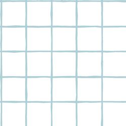 Windowpane in Powder Blue on White