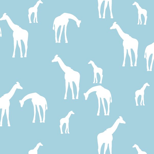 Giraffe Silhouette in Robins Egg