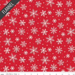 Snowflakes Flannel in Tomato
