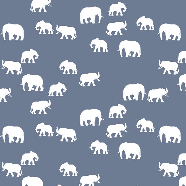 Elephant Silhouette in Dove