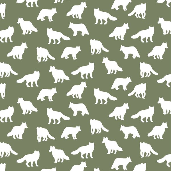 Little Fox Silhouette in Olive