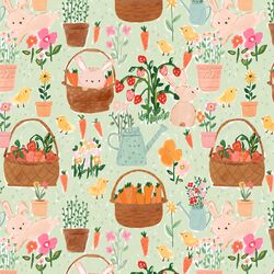 Bunny Picnic in Sage