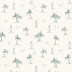 Palm Beach in Pewter Blue on Cream
