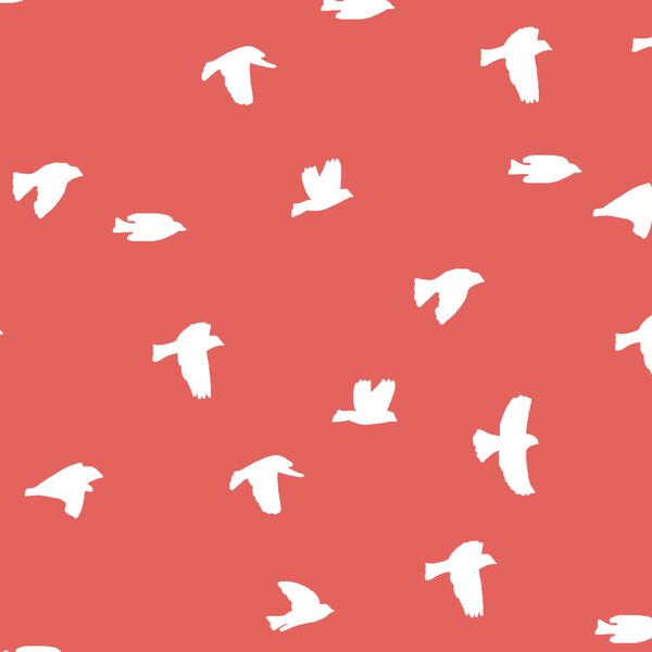 Flock Silhouette in Salmon