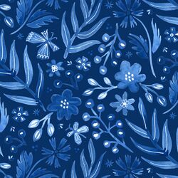 Large Flutter Floral in Sapphire