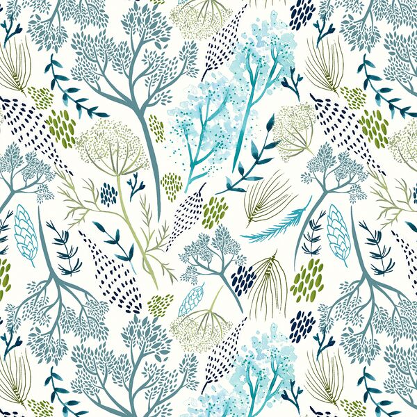 Forest Foliage in Cream