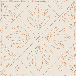 Large Dotted Tile in Tawny on Cream
