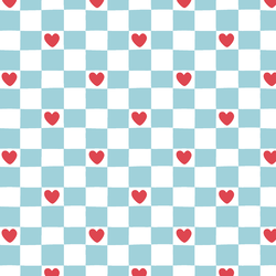 Heart Checkerboard in True Blue
