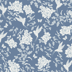 Aviary Toile in Blue Moon